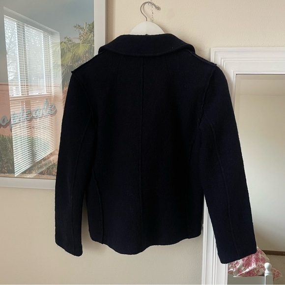 J. Crew Italian 100% Boiled Wool Navy Double Breasted Peacoat Jacket - Picture 7 of 9